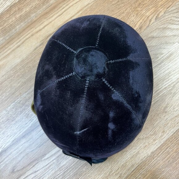Vintage Olympian Equestrian Riding Helmet Black Velvet Women's Size 7 1/8 in Box - Picture 7 of 13